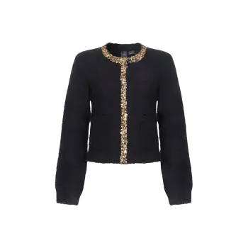 PINKO FW24 Velvet-feel Coat Women's Black