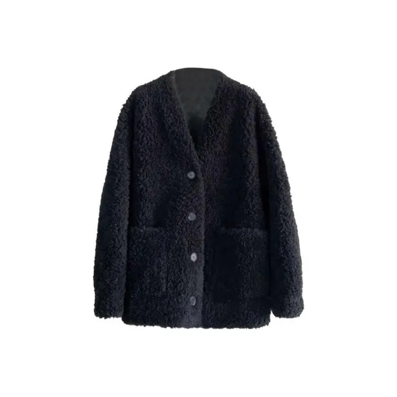 Mlpstudio Velvet-feel Coat Women's Black-0
