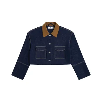 CALLED BACK Denim Jacket Women's Dark Blue