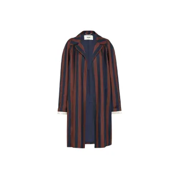 FENDI Long Sleeved Striped Trench Overcoat