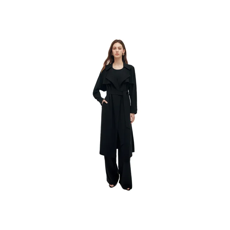 GOELIA Trench Coat Women's Black-0