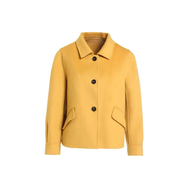 QIAOWANNI Coats Women's Morning Yellow-0