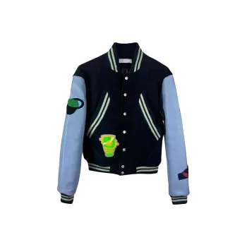 UTHA Baseball Jacket Unisex Navy Blue Coat