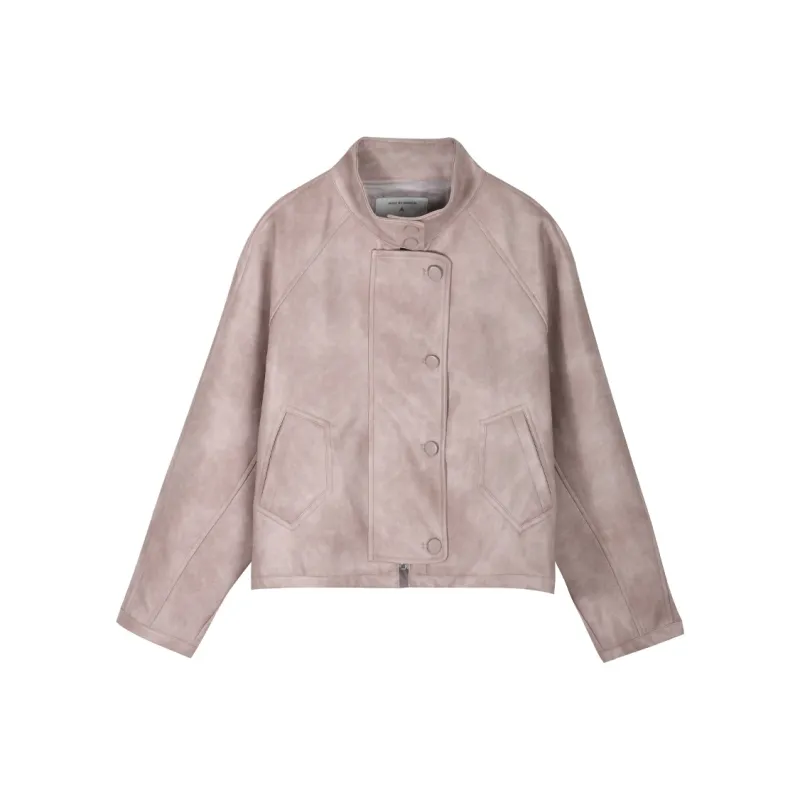 MISHOW Leather Jacket Women's Blended Pink-0