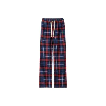 NO ONE ELSE Casual Pants Unisex Red Plaid