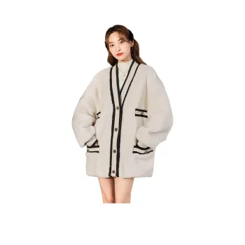 Tonlion Velvet feel Coat Women's Raw White