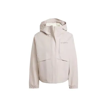 Adidas FW24 Hiking Waterproof, Windproof, And Breathable Windbreaker Jacket Women's Light Gray