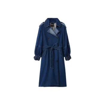 Desigual Trench Coat Women's Blue