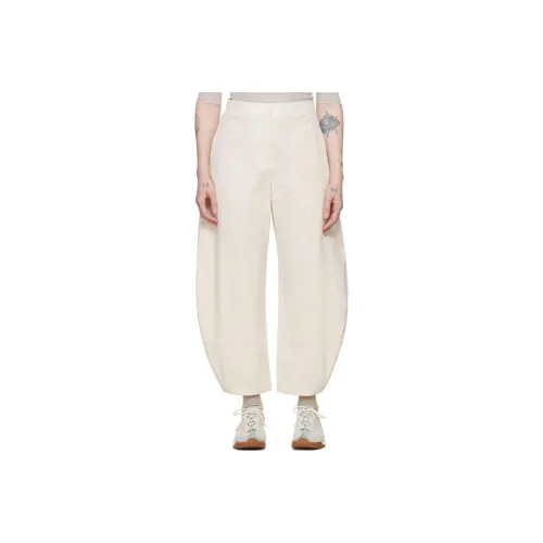 AMOMENTO SS24 Curved Leg Trousers Casual Pants Women's Ecru/Beige