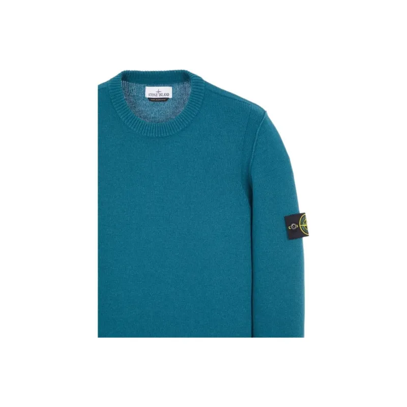 STONE ISLAND Logo Patch Crewneck Knitted Jumper-3