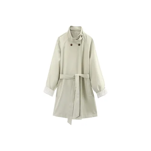 A Paradise For Awakening Trench Coat Women's Green