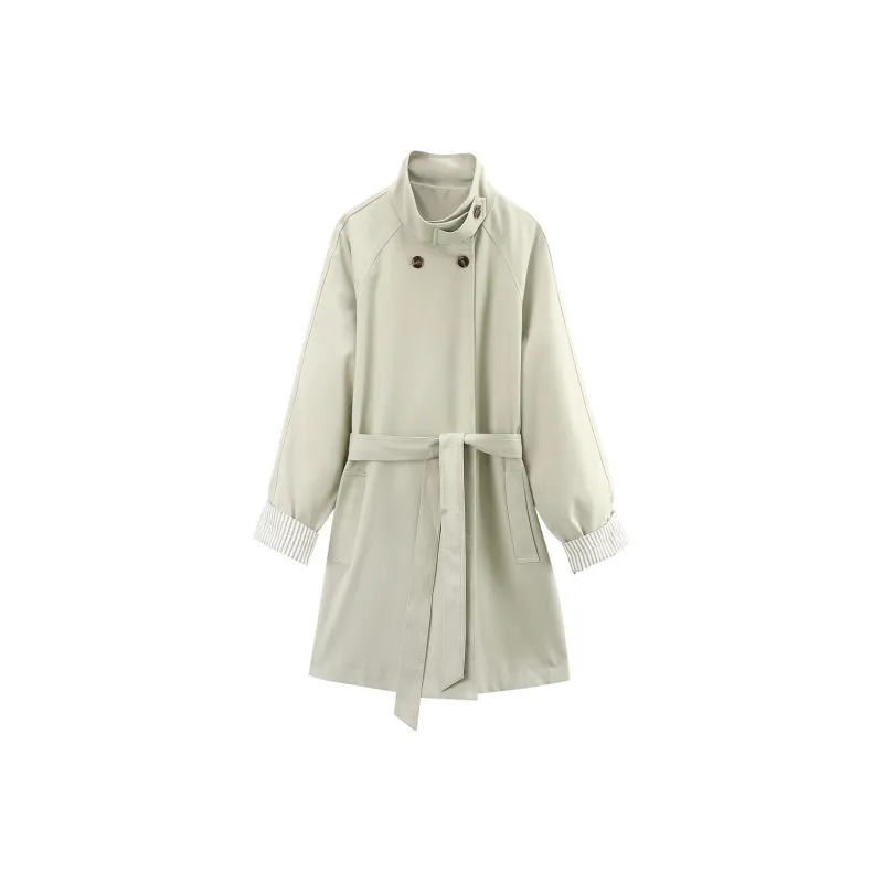 A Paradise For Awakening Trench Coat Women's Green-0