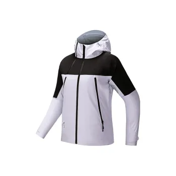 Zhongguoguojiadili X ANTA Outdoor Collection Windbreaker Jackets Women's Snowflake White/Night Black