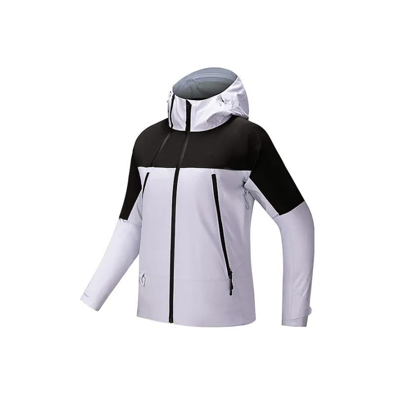 Zhongguoguojiadili X ANTA Outdoor Collection Windbreaker Jackets Women's Snowflake White/Night Black-0