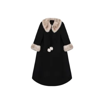 SONGBENSANGSANG Japan/Korea Version Vintage Black Fuzzy Coat Coats Women's