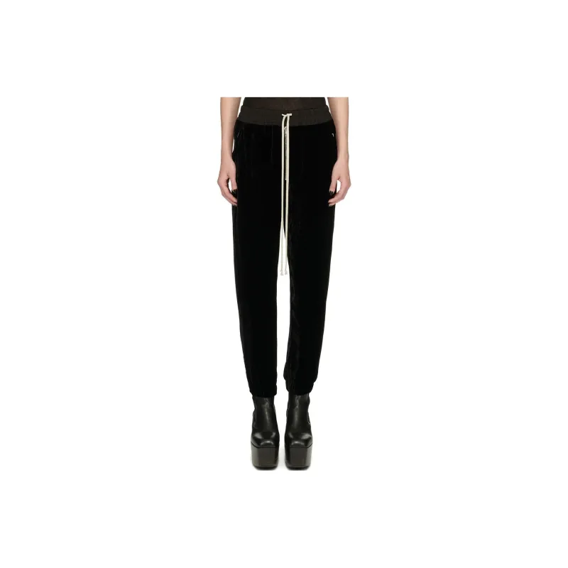RICK OWENS Drop crotch Cropped Track Pants-0