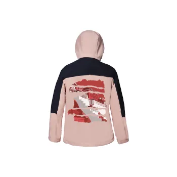 CAMEL All-weather Windproof And Breathable Windbreaker Jacket Women's Deep Blue Pink