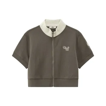 CHUU Cropped Coat Women's Gray Pea Green