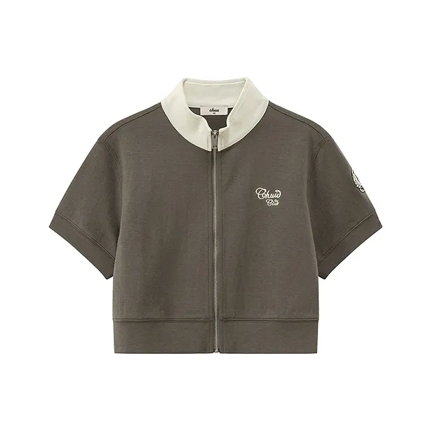 CHUU Cropped Coat Women's Gray Pea Green-0