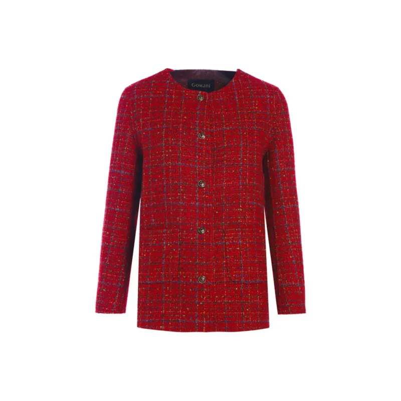 QIAOWANNI Coats Women's Burgundy-0