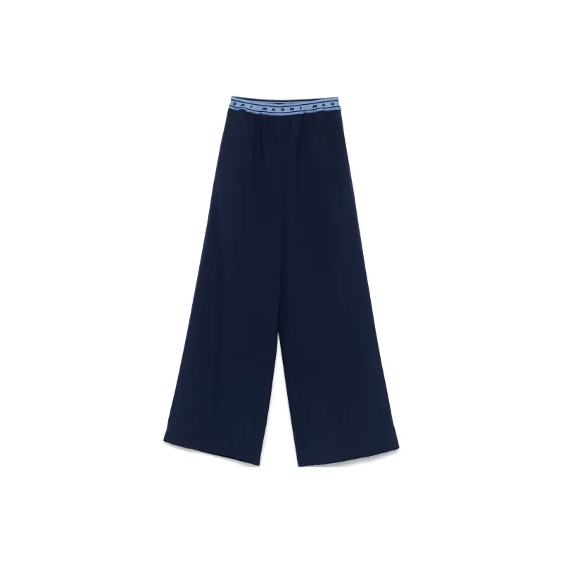 MARNI Logo band Wool Trousers-0