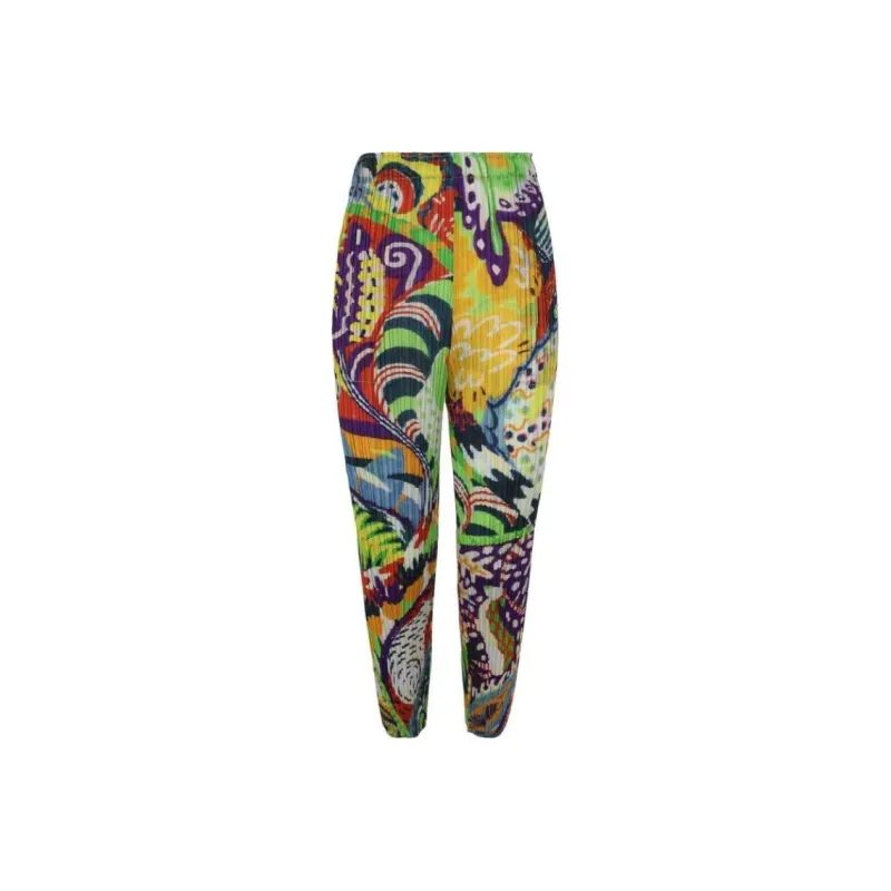 PLEATS PLEASE ISSEY MIYAKE Snowrunner Graphic print Pleated Trousers-0