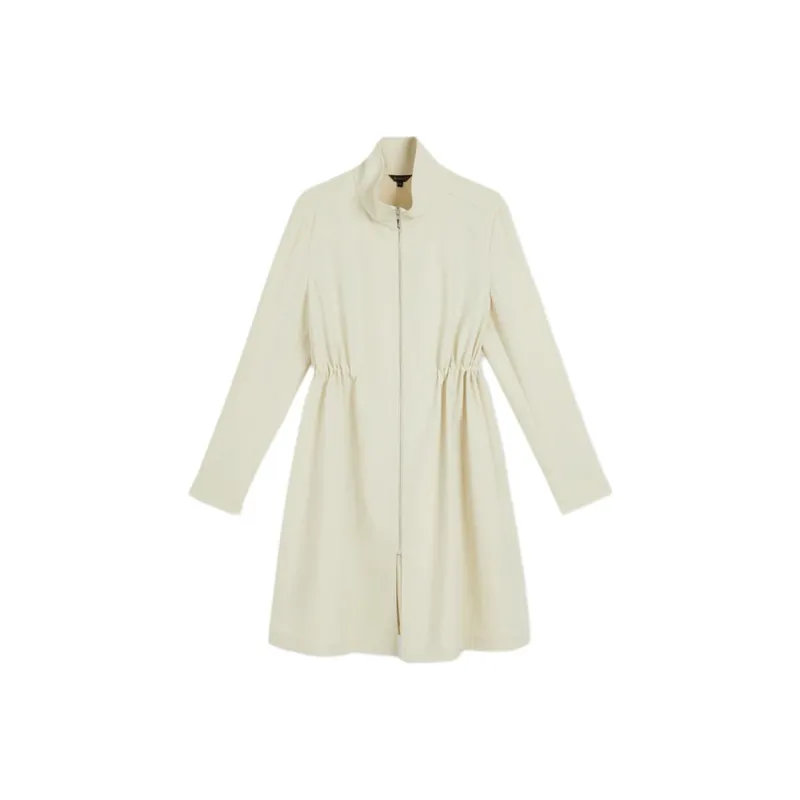 Yiner Trench Coat Women's Light Yellow Green-0