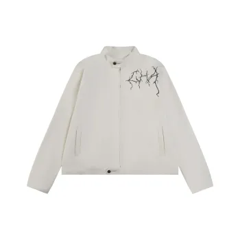 VINMUK Leather Jacket Unisex White