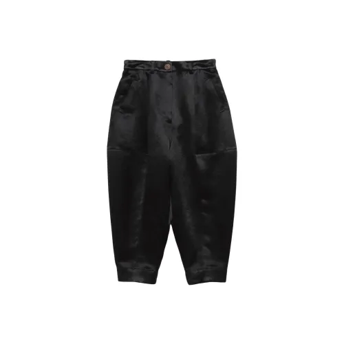 Vivienne Westwood Acetate Satin Barrel Tapered Pants Casual Pants Women's Black