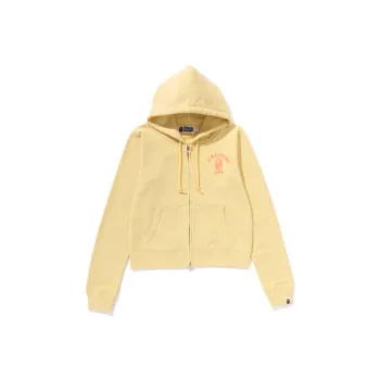 A BATHING APE Women's College Zip Hoodie Pink