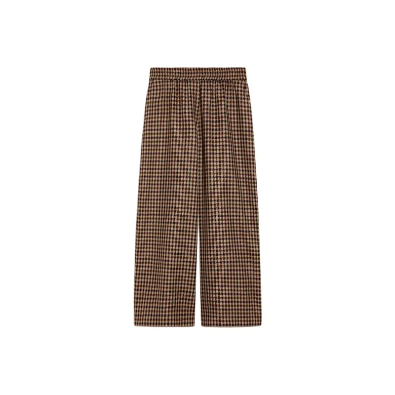 WEEKEND MaxMara Ebe Checked Wide Leg Trousers-0