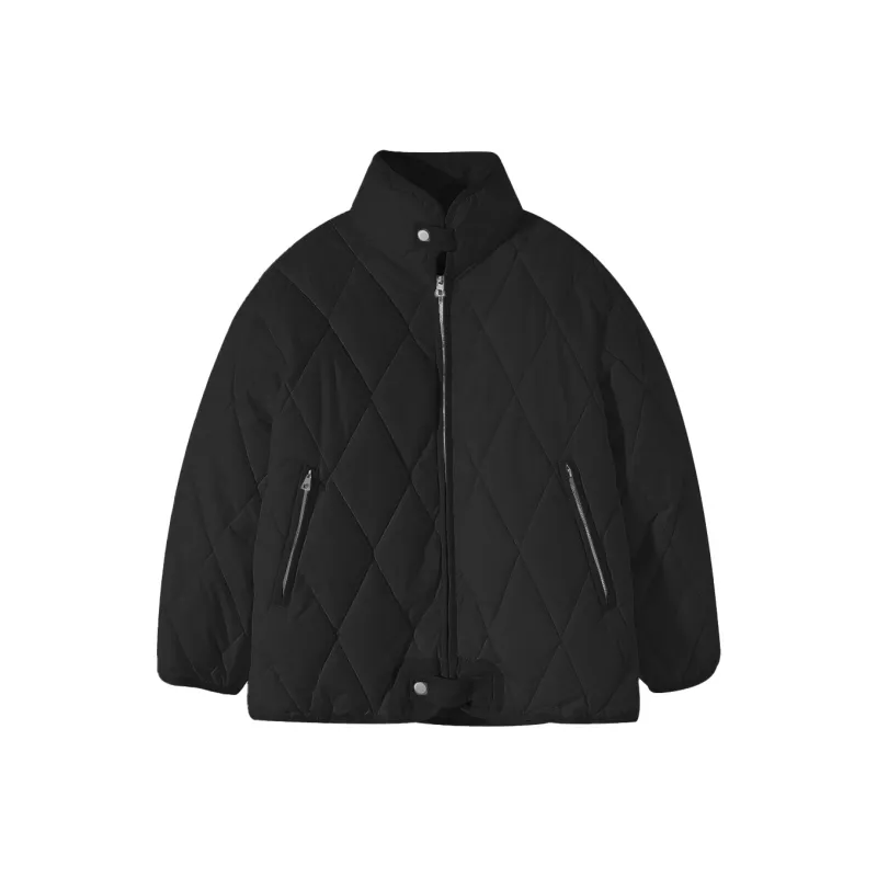 PAZZO Petite Elegance Diamond Pattern Cotton Puffer Jacket Women's-3