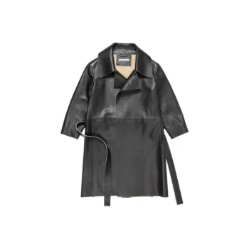 Acne Studios Runway Show Series SS25 Leather Jacket Women's Black