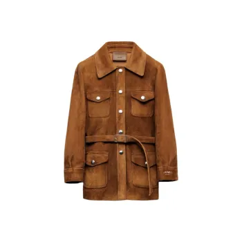 PRADA Leather Jacket Women's Brown