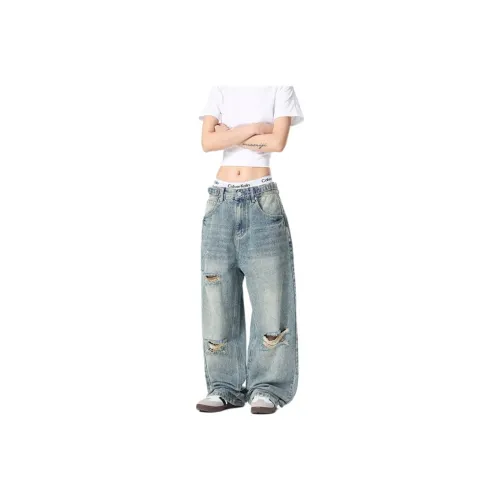 BENGEN Jeans Unisex Washed Color