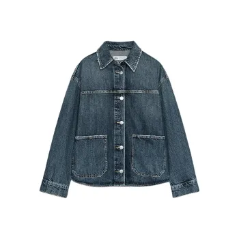 ZARA Trf Denim Jacket Women's Sea Blue