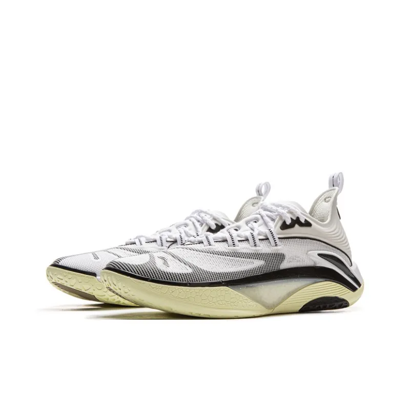 LiNing BadFive Abrasion Resistant Slip Resistant Low Top Basketball Shoes Men's White-2