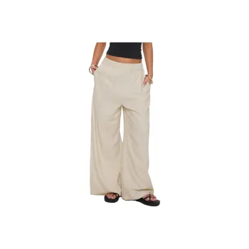 PRINCESS POLLY PELLEGRINI LINEN WIDE LEG PANTS Casual Pants Women's NATURAL/Natural