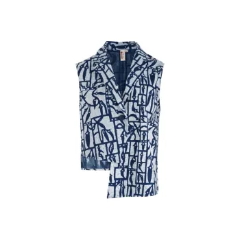 A LIFE ON THE LEFT Vest Women's Blue White