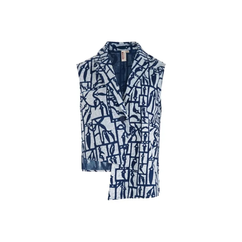 A LIFE ON THE LEFT Vest Women's Blue White-0