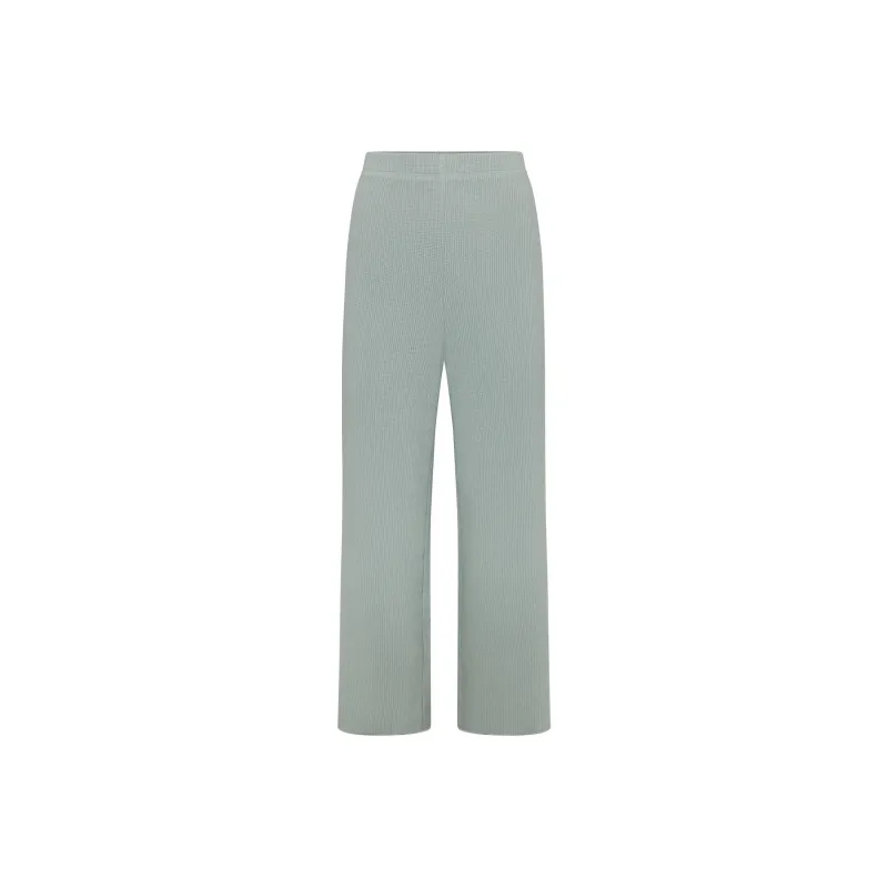 SKIMS FW24 HEAVY WAFFLE STRAIGHT LEG PANT Casual Pants Women's VAPOR/Steam Color-0