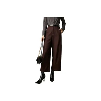 Late White Casual Pants Women's Dark Brown
