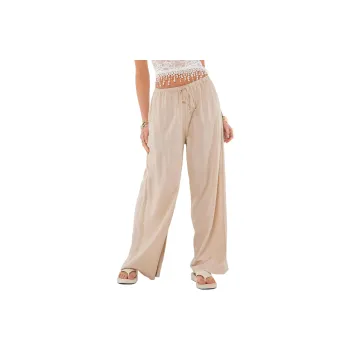 PRINCESS POLLY OGILVIE LINEN BLEND PANTS Casual Pants Women's BEIGE/Beige