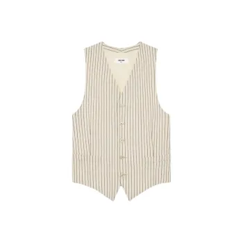CELINE Vest In Striped Wool Gabardine