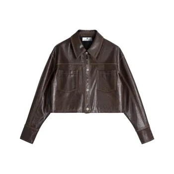 CALLED BACK Leather Jacket Women's Brown