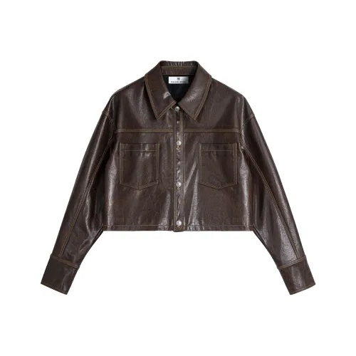 CALLED BACK Leather Jacket Women's Brown