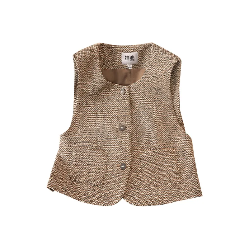 TOUCH Vest Women's Floral Coffee-0