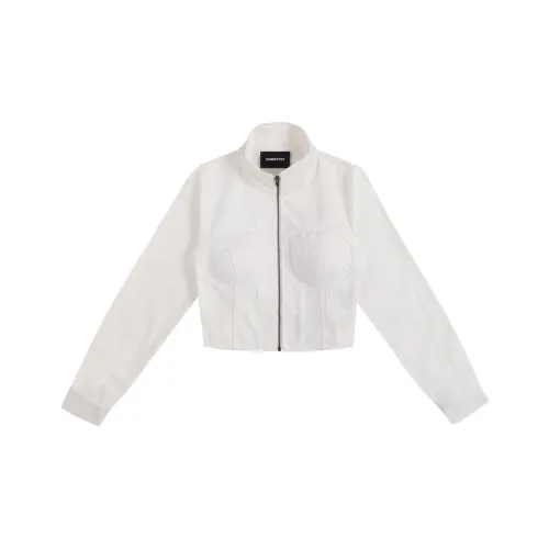 YJ1NGZYZJ Denim Jacket Women's White