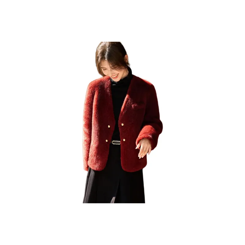 XWI Velvet feel Coat Women's Red-0