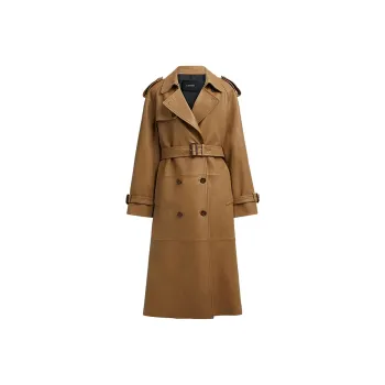 COACH SS24 Leather Jacket Women's Dark Beige